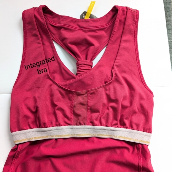 Lolë Pink Racerback Tank Top With Integrated Bra In Size Medium - Picture 11 of 13